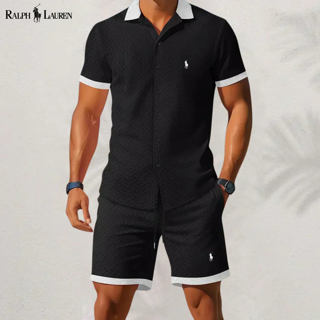 RL™ Stile Senza Tempo: Completo Camicia e Pantaloni con Colletto a Contrasto