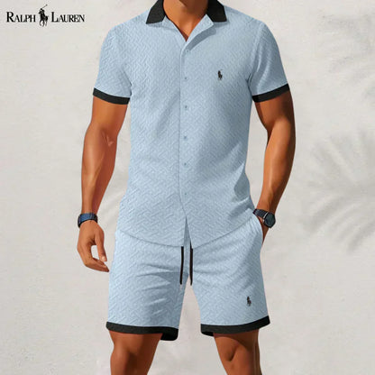 RL™ Stile Senza Tempo: Completo Camicia e Pantaloni con Colletto a Contrasto
