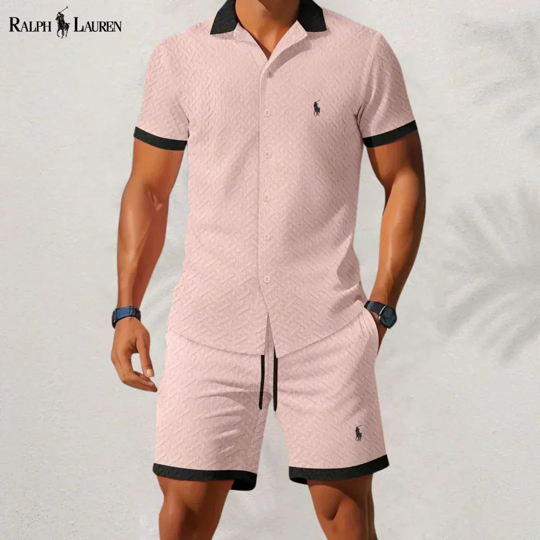 RL™ Stile Senza Tempo: Completo Camicia e Pantaloni con Colletto a Contrasto