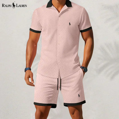 RL™ Stile Senza Tempo: Completo Camicia e Pantaloni con Colletto a Contrasto