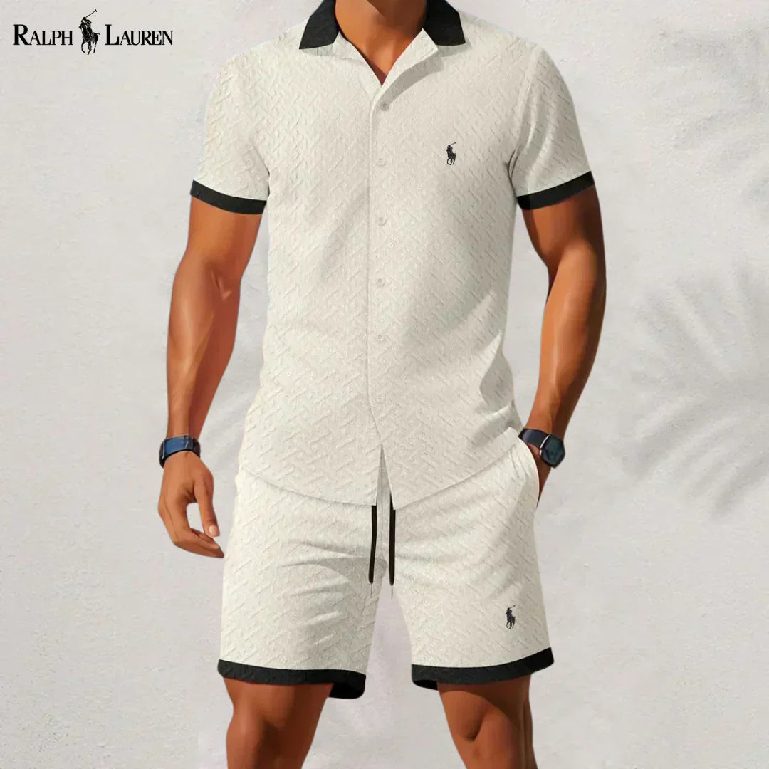 RL™ Stile Senza Tempo: Completo Camicia e Pantaloni con Colletto a Contrasto