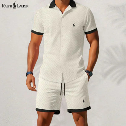 RL™ Stile Senza Tempo: Completo Camicia e Pantaloni con Colletto a Contrasto
