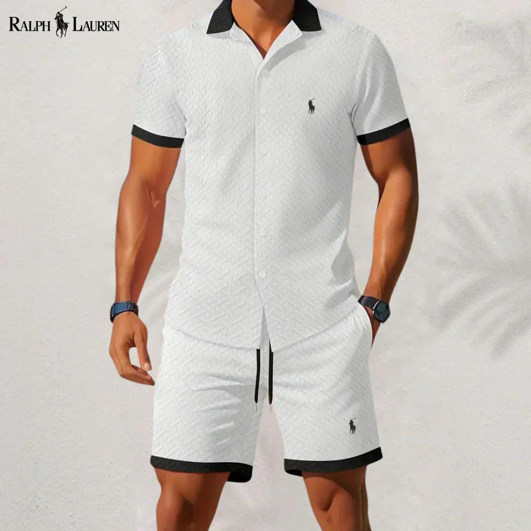 RL™ Stile Senza Tempo: Completo Camicia e Pantaloni con Colletto a Contrasto