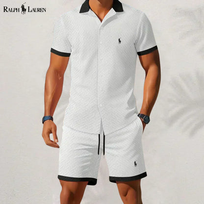 RL™ Stile Senza Tempo: Completo Camicia e Pantaloni con Colletto a Contrasto