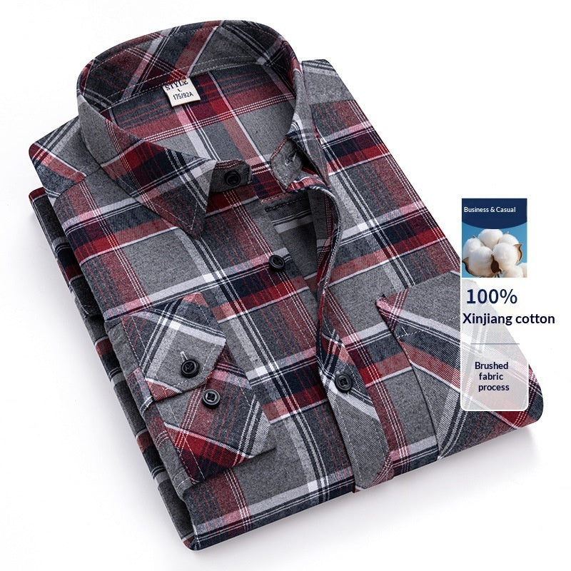 Camicia casual a quadri in cotone