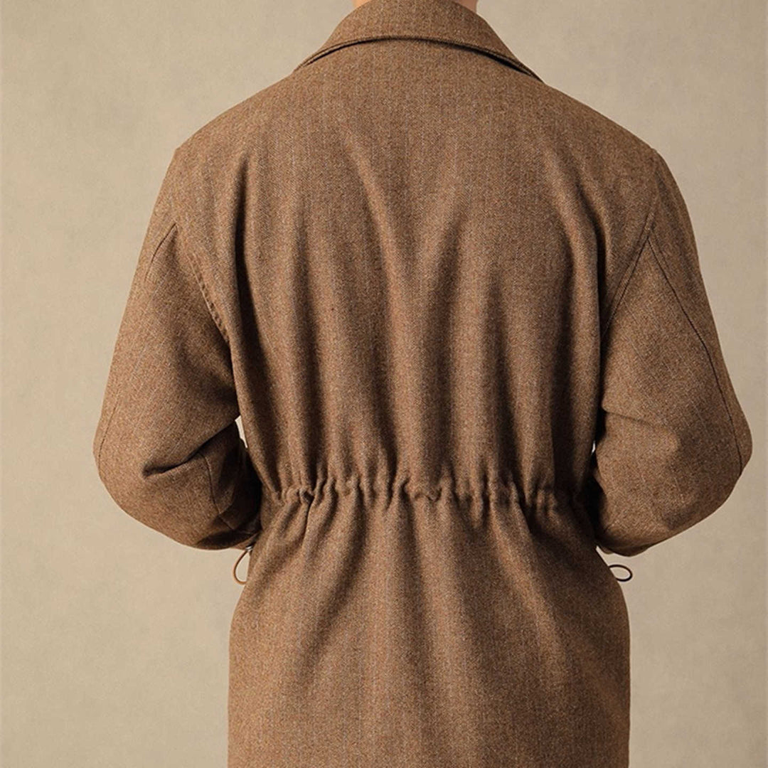 Cappotto lungo caldo in lana coreano