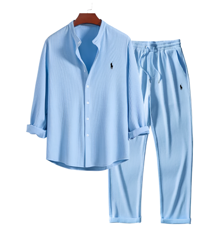Ꮢalph Ⅼauren - Camicia a Maniche Lunghe + Pantaloni Dritti