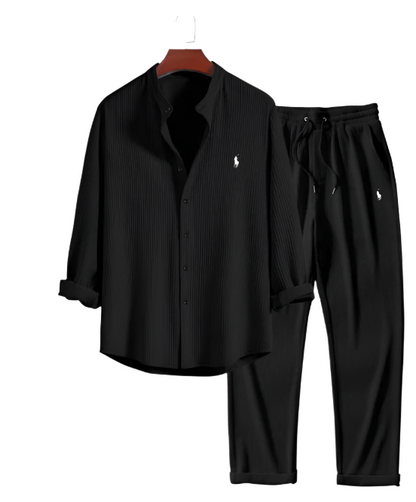Ꮢalph Ⅼauren - Camicia a Maniche Lunghe + Pantaloni Dritti