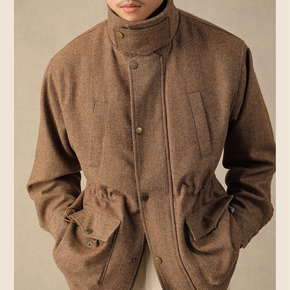 Cappotto lungo caldo in lana coreano